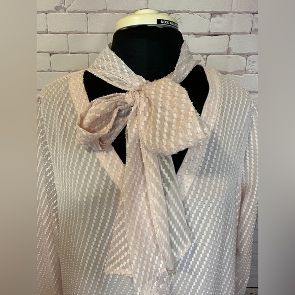 DNKY Blouse Swiss Dot Size XL 
Office Spring Summer Church Sheet Lightweight - Picture 3 of 4